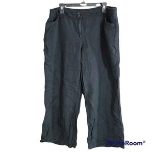 Lane Bryant Black Wide Leg Linen Blend Pants Womens Size 18